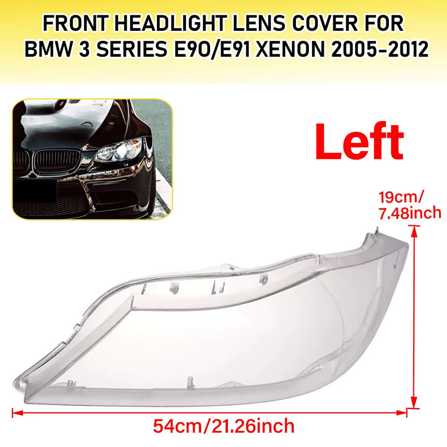 XIONGXIONG Auto-Scheinwerferabdeckung für BMW 3er E90/E91 2005–2012 Xenon-Lampe, transparent, 1/2 Stück - Bild 2