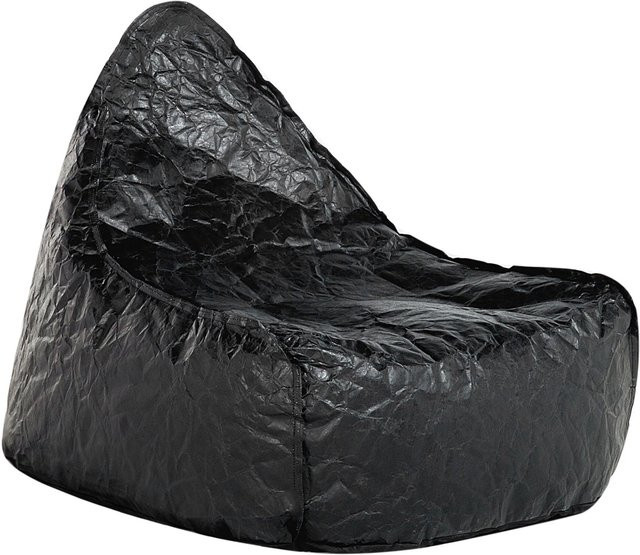 Beliani Sitzsack DROP Schwarz mit Kunstleder-Bezug, B/T/H: 75 x 63 x 73 cm - Bild 1
