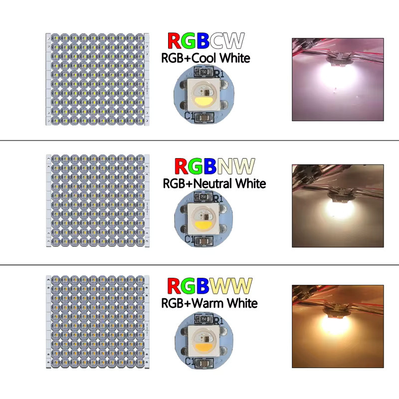SK6812 4-in-1 LED-Pixel-Lichtmodul mit integriertem IC, adressierbare SMD 5050 RGBWW Multicolour von lebeisenf - Bild 2
