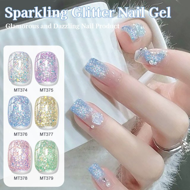 Mtssii Nagellack, Laser-Glitter-Pailletten-Gel, schimmernd - Bild 1