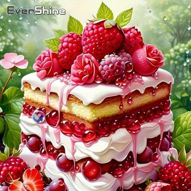 EverShine Diamant-Mosaik-Kuchen, Diamantmalerei, Bunt / Mehrfarbig - Bild 1