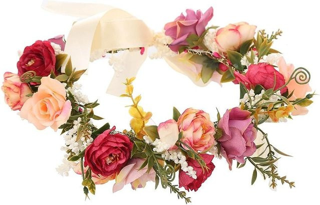 happinesshome Blumenkranz Stirnband, bunt, Damen - Bild 1