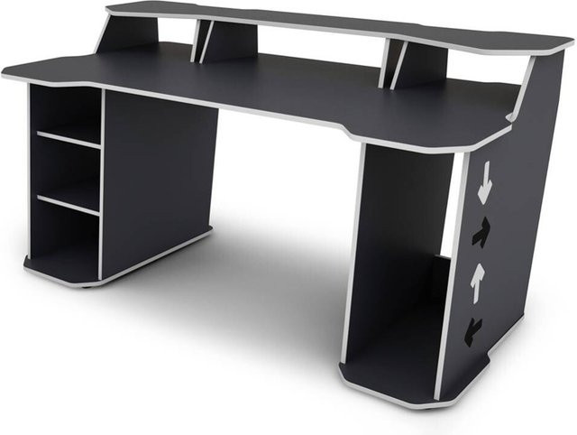 byLIVING Schreibtisch MATRIX modern in Anthrazit und Weiß, B/H/T: 180 x 76,96 x 85 cm - Bild 2