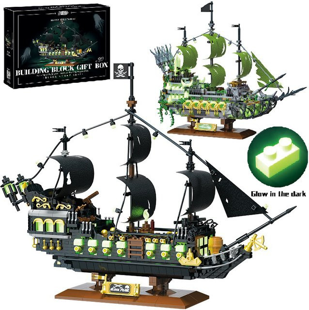 BXA Piratenschiff Karibik Geisterschiff, Mikro-Baustein-Set, Piraten - Bild 1