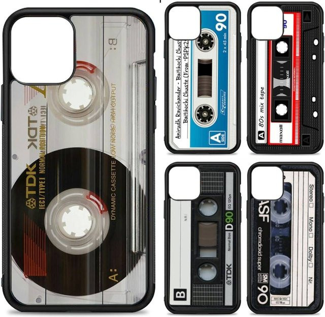Magnetische Radio Band Kassette Handyhülle aus Silikon und PC für Apple iPhone 11 12 13 14 15 16 17 Pro Max Plus in Multicolour - Bild 1