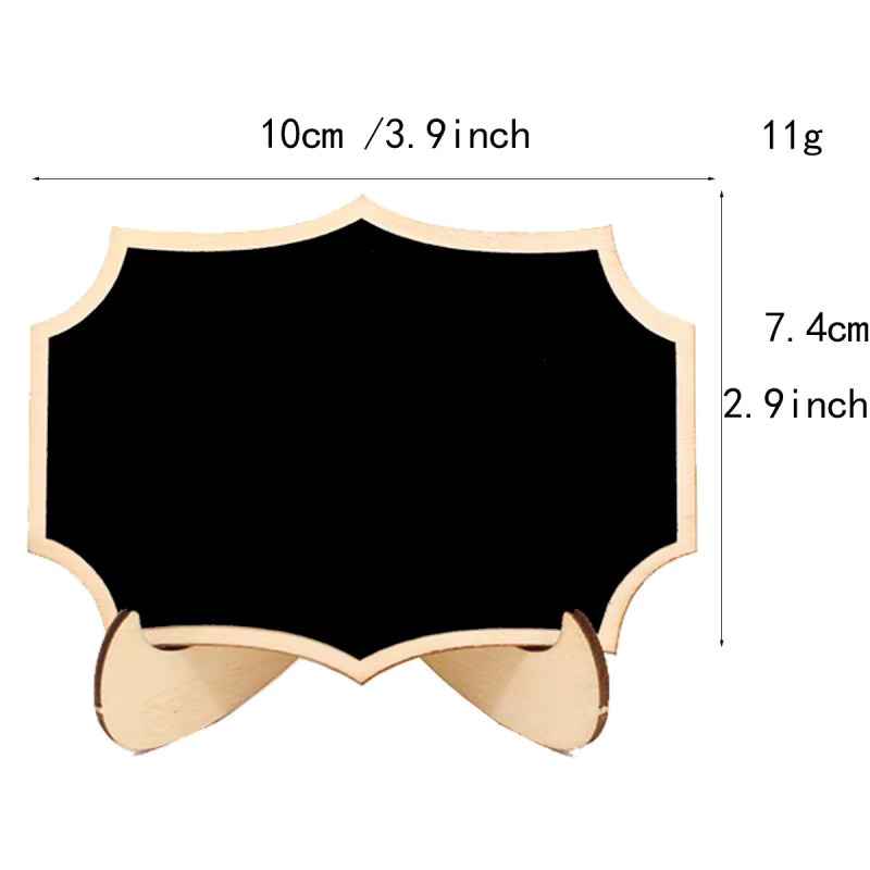 10 Stück Mini Holz Tafel Menü Etiketten in Schwarz für Hochzeiten und Geburtstage - Bild 4