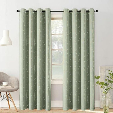 For Future Verdunkelungsvorhänge mit Thermoisolierung in Grün, B: 100 cm, H: 130 cm