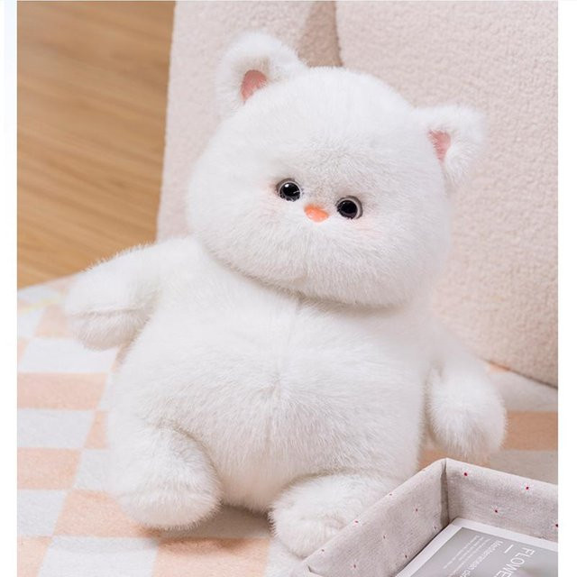 Weiße Katze Stoffpuppe, Plüschtier, 30cm, ab 14 Jahre - Bild 1