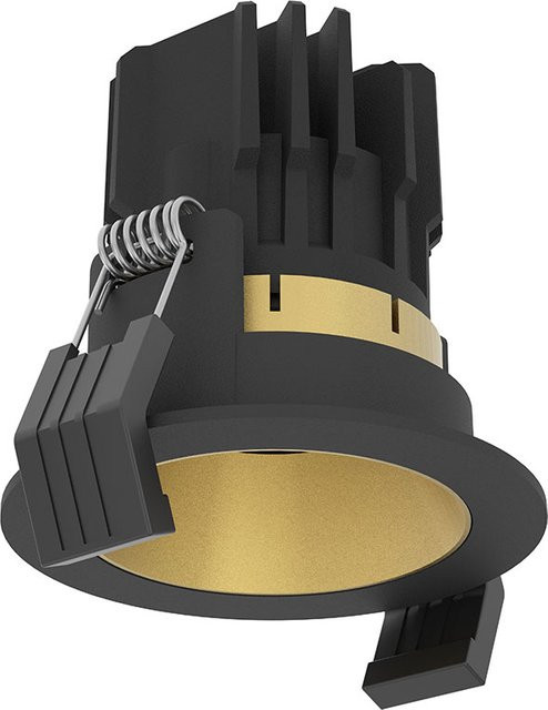 LUX-IT Solo 4 LED-Deckeneinbaustrahler in Schwarz und Gold, 13 Watt, Warmweiß 2700K, dimmbar, IP44, rund aus Metall - Bild 1