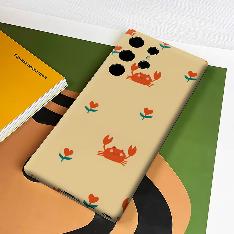 Stoßfeste Handyhülle mit Krabben-Muster für Samsung Galaxy S26 S25 S24 S23 Ultra Plus in Beige - Bild 3