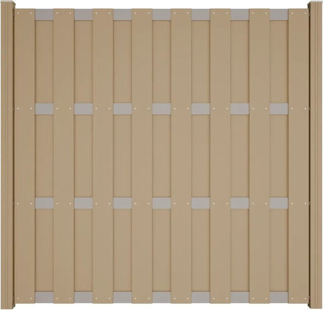 GroJa Fertigzaun mit Alu-Querriegeln und Lamellen in Sand, B/H: 180 x 180 cm - Bild 1