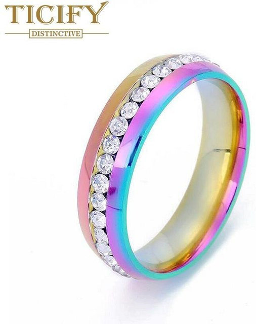 TICIFY Zirkonring Edelstahl, Zirkonia, Bunt, Unisex - Bild 1