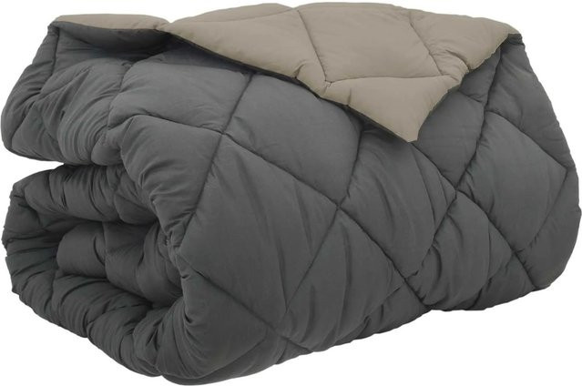 vidaXL Winterbettdecke aus Mikrofaser in Hellgrau und Anthrazit, B/L: 240 x 260 cm - Bild 1