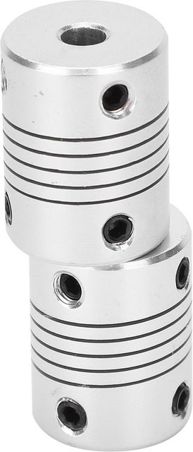 2er-Set Flexible Wellenkupplung aus Aluminiumlegierung für Encoder und Schrittmotoren in Weiß und Silber, 5x8mm - Bild 1