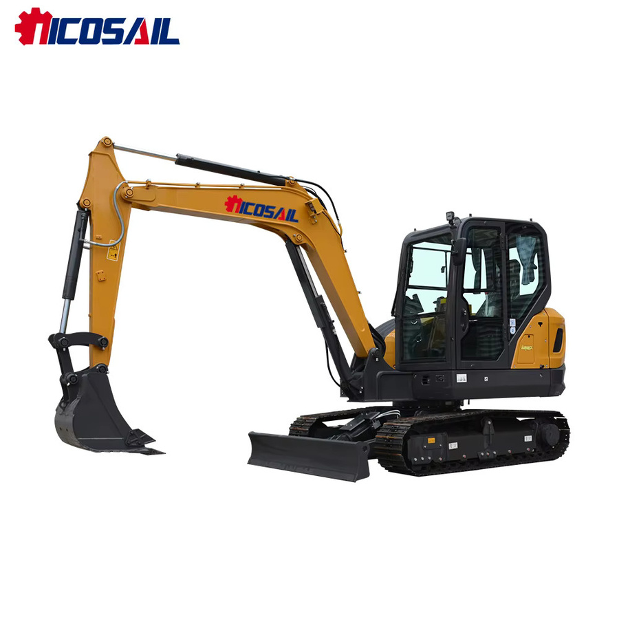 Hydraulischer Mini-Raupenbagger nicosail in Gelb mit CE und EPA für Baustellen - Bild 1