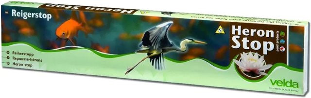 Velda Teich Zaun Heron Stop mit Glöckchen gegen Reiher und Katzen, Schwarz/Mehrfarbig, Höhe: 34 cm, Breite: 120 cm - Bild 1
