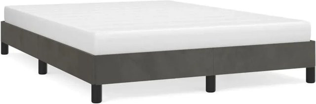 vidaXL Bettgestell aus Samt in Dunkelgrau, B/T/H: 140 x 190 x 143 cm - Bild 1