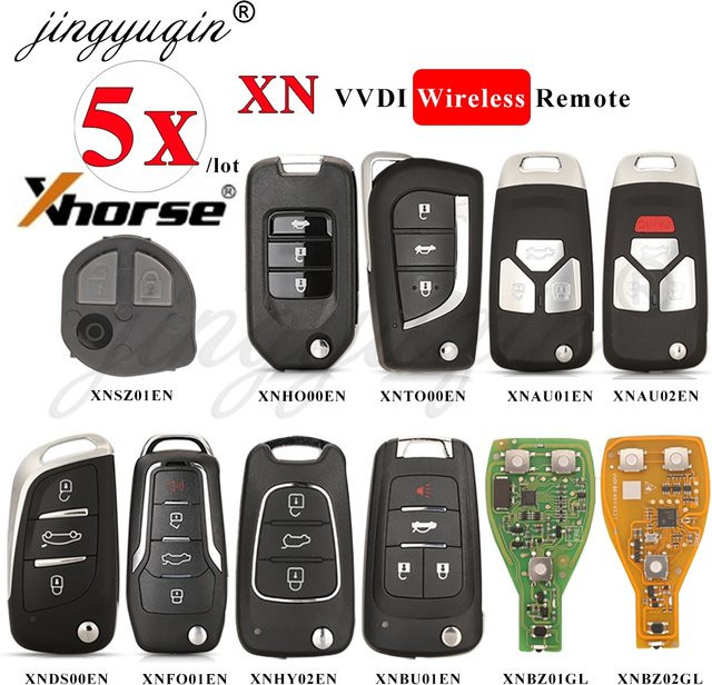 5er Set Xhorse XN Serie Drahtlose Auto Fernbedienung mit V Chip Bluetooth, Farbe: Schwarz, Englisch Version - Bild 1