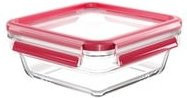 Emsa Clip & Close Glas-Frischhaltedose mit Deckel, Transparent/Rot, 0,8 l - Bild 1