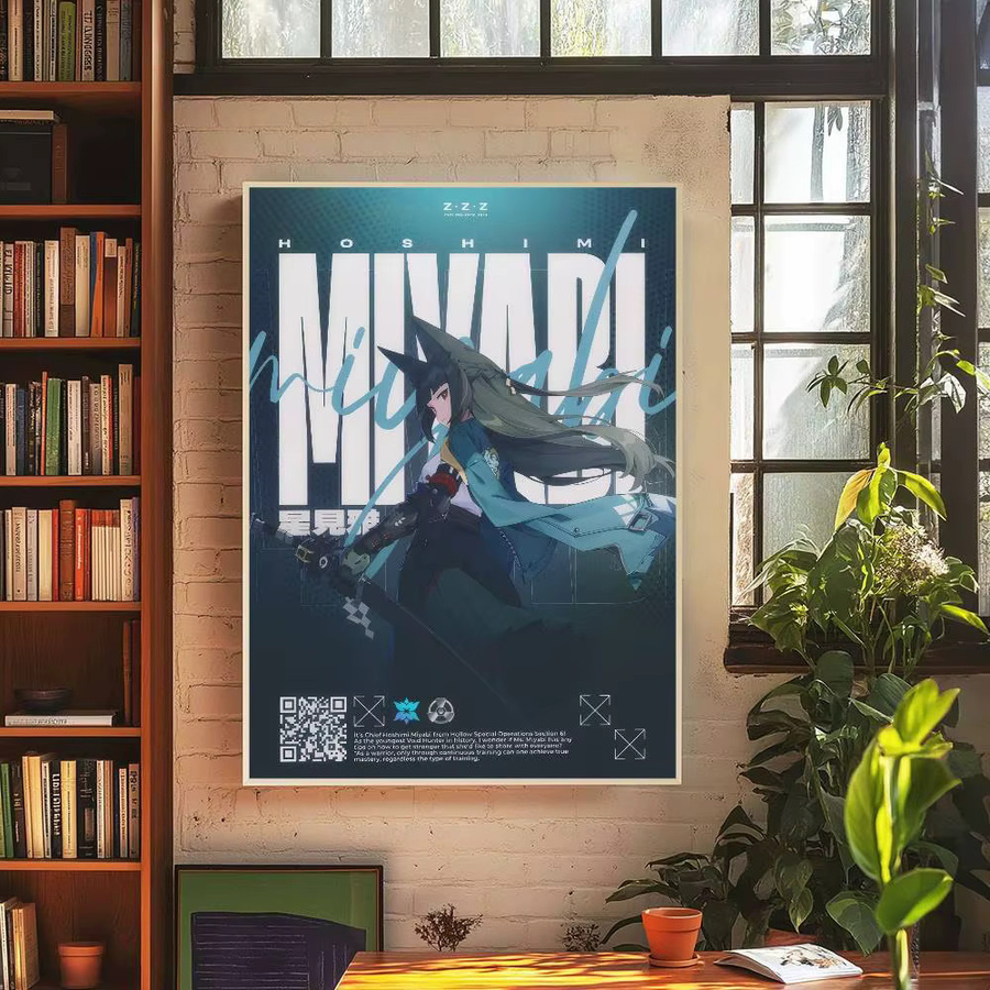 Hoshimi Miyabi Z-Zenless Zone Zero Wandposter als wasserfester Papieraufkleber in Weiß und Multicolour - Bild 5
