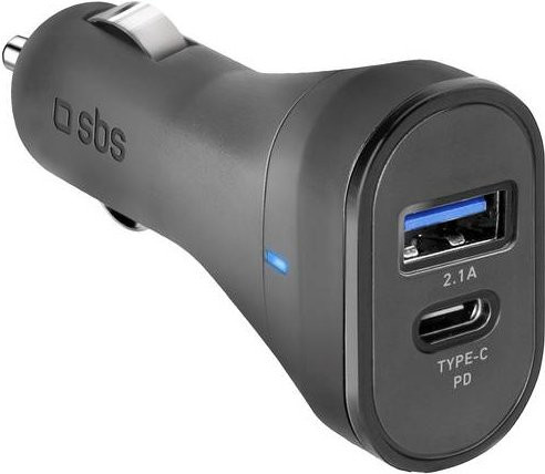 Sbs mobile KFZ-Ladegerät mit USB-C und USB-A in Schwarz - Bild 1