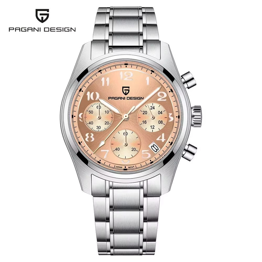 PAGANI DESIGN Chronograph, Quarz, Edelstahl, Saphirglas, Herren, Gold - Bild 5