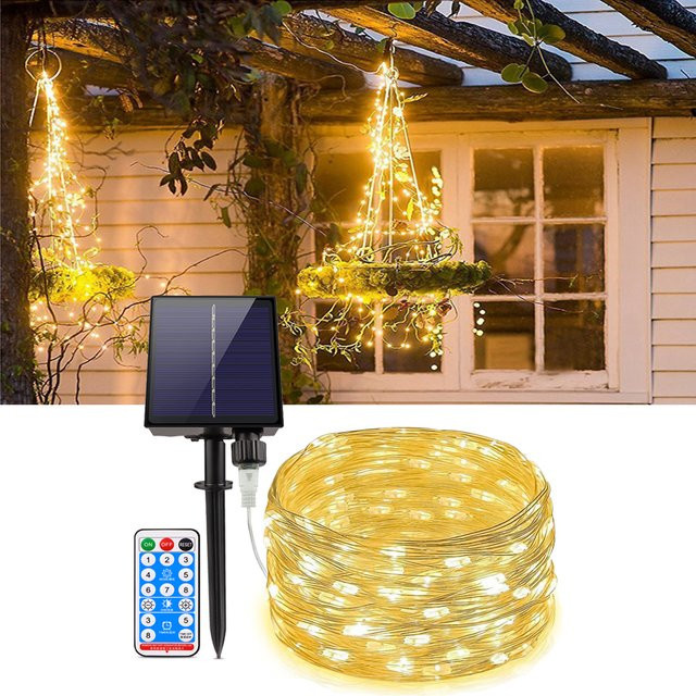 Wasserdichte Solar-LED-Lichterkette von Guillermo für den Außenbereich, ideal als Weihnachtslichterkette für Garten, Camping und Party - Bild 1