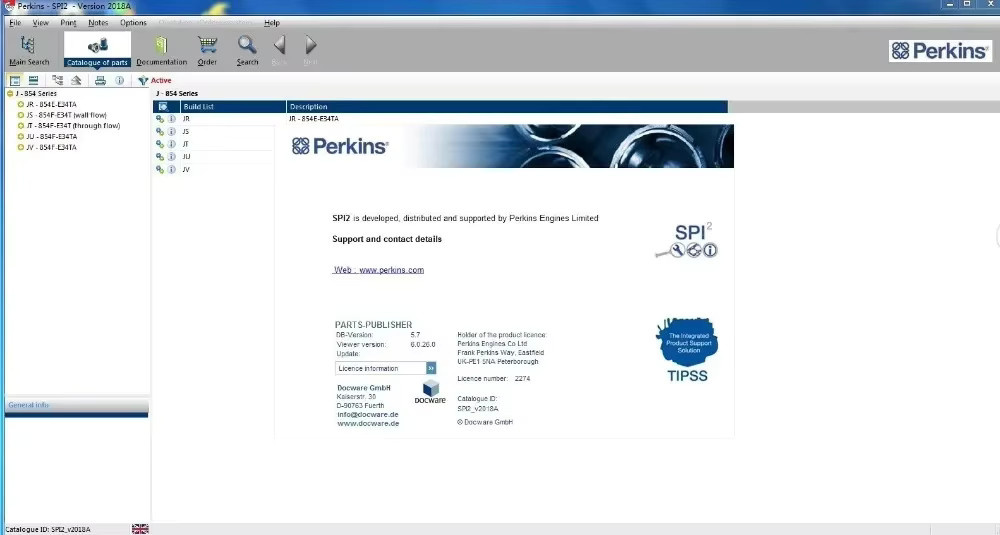 Perkins SPI 2023A AutoDVD mit Ersatzteilkatalogen, Servicehandbüchern und Keygen - Bild 1