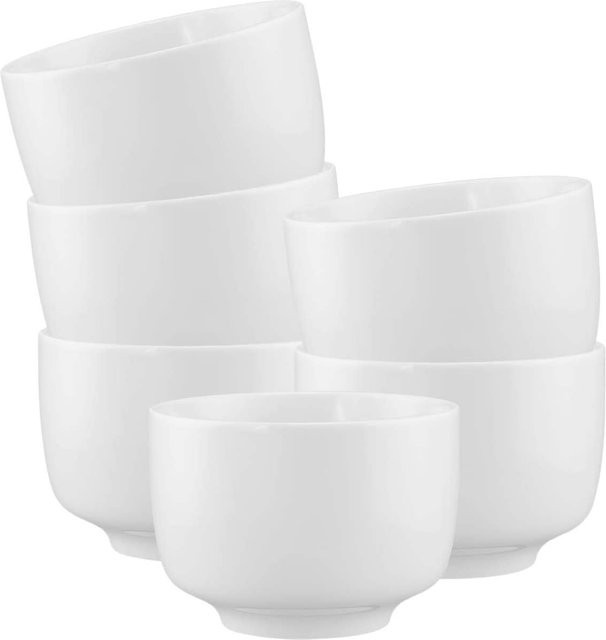 Seltmann Weiden Milchkaffeetassen Sento Home ohne Henkel aus Porzellan, 6er Set, Weiß, 350 ml - Bild 1