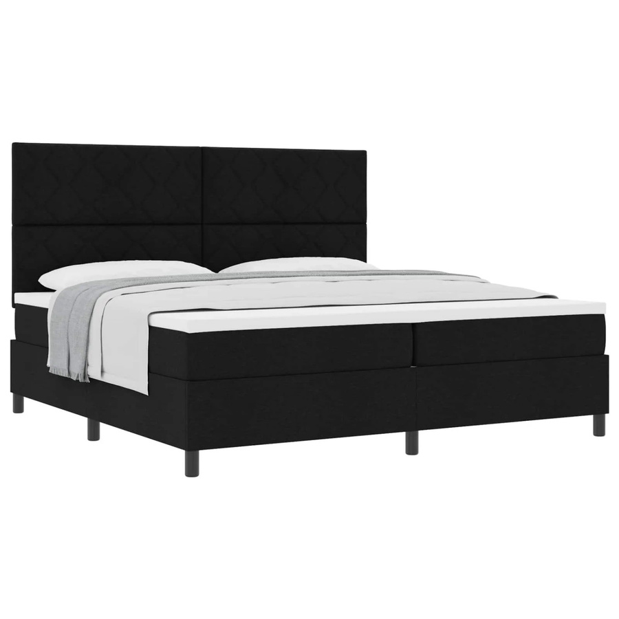 vidaXL Boxspringbett mit Matratze Schwarz Stoff mit Taschenfederkern B/T: 200 x 200 cm - Bild 2