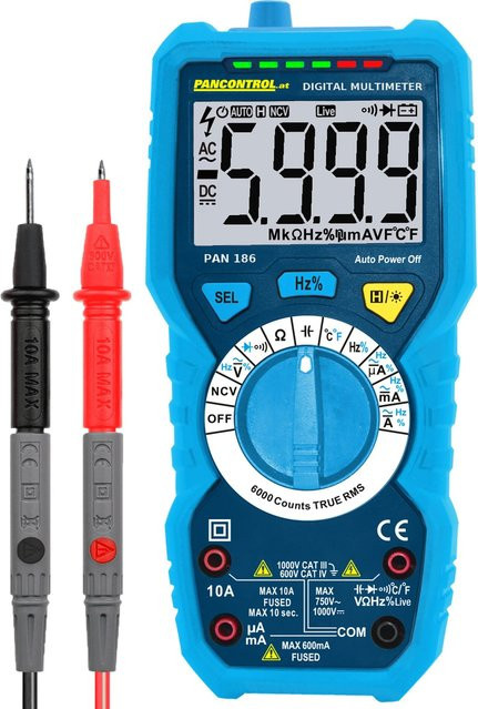 Pancontrol PAN 186 PROFI Digital-Multimeter True RMS 1000 V CAT II Blau - Bild 1
