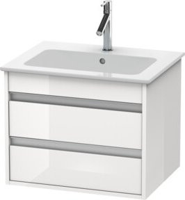 Duravit Waschtischunterschrank Ketho in Weiß Hochglanz mit 2 Schubladen, wandhängend, B: 60 cm, T: 47,5 cm, H: 48 cm - Bild 1