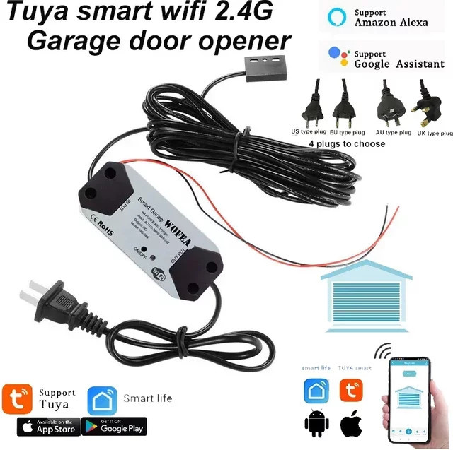 Tuya Smart Life Intelligenter Garagentor-Controller mit App-Steuerung und Sprachsteuerung für Alexa und Google Home, Weiß - Bild 1