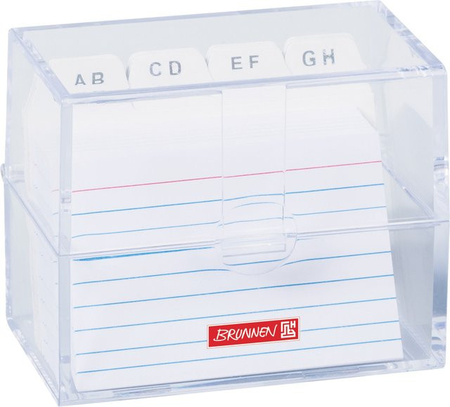 Brunnen Karteibox A8 inklusive linierten Karteikarten in transparent - Bild 1
