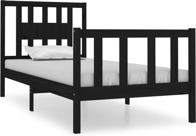 vidaXL Massivholzbett aus Kiefer in Schwarz, B/T/H: 75 x 190 x 81 cm - Bild 1
