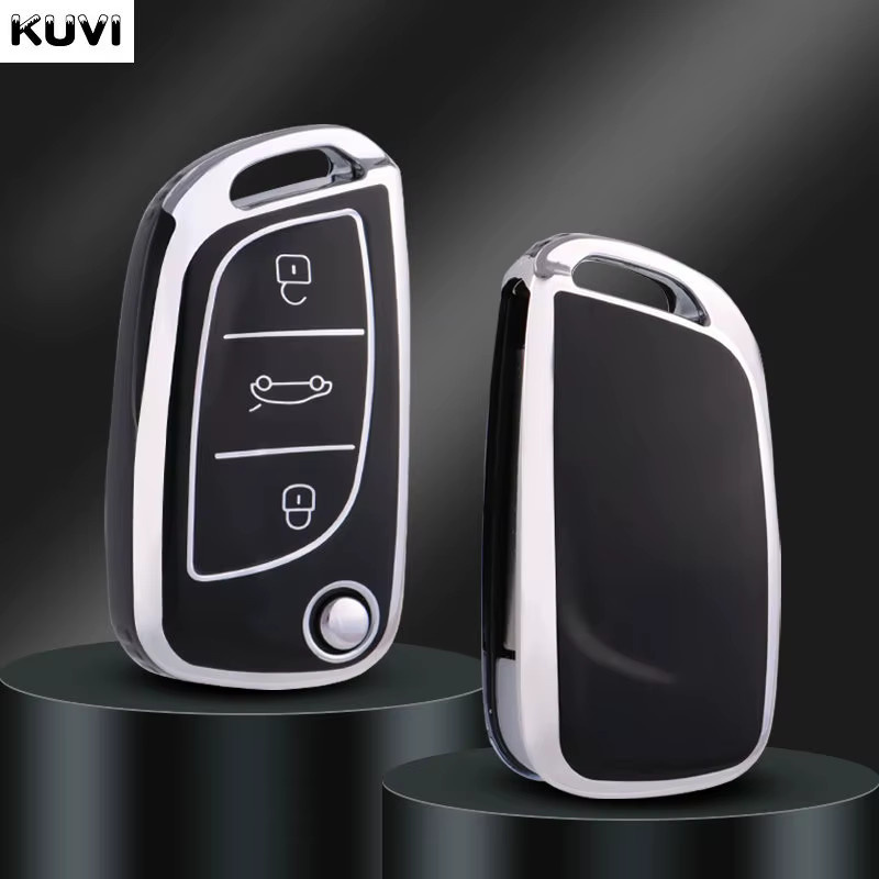 Kuvi TPU Auto Flip Schlüsselhülle für Citroen C1 C2 C3 C4 C5 XSARA PICA, Peugeot 306 407 807 und DS DS3 DS4 DS5 DS6 - Bild 3