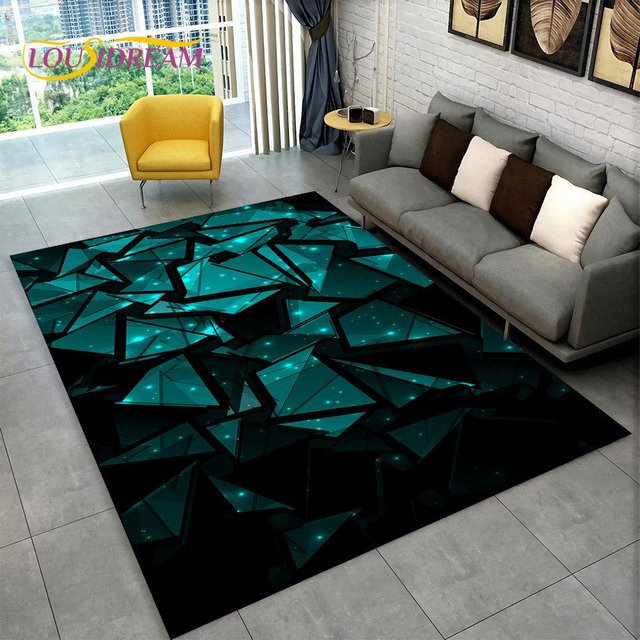 Karpetti 3D-Teppich mit modernem geometrischem Design, rutschfest und waschbar, Mehrfarbig, B/B: 80 x 120 cm - Bild 1