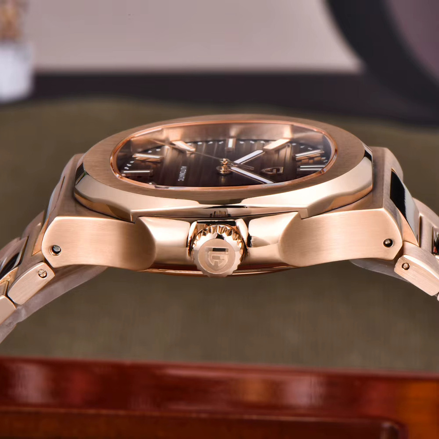 PAGANI DESIGN Armbanduhr Automatik, Edelstahl, Roségold, Blau, Herren - Bild 2