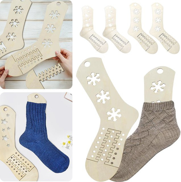 2 Stück Sockenblocker lasergeschnittene Vorlage als DIY-Ausstellungsständer für handgefertigte Stricksocken - Bild 1