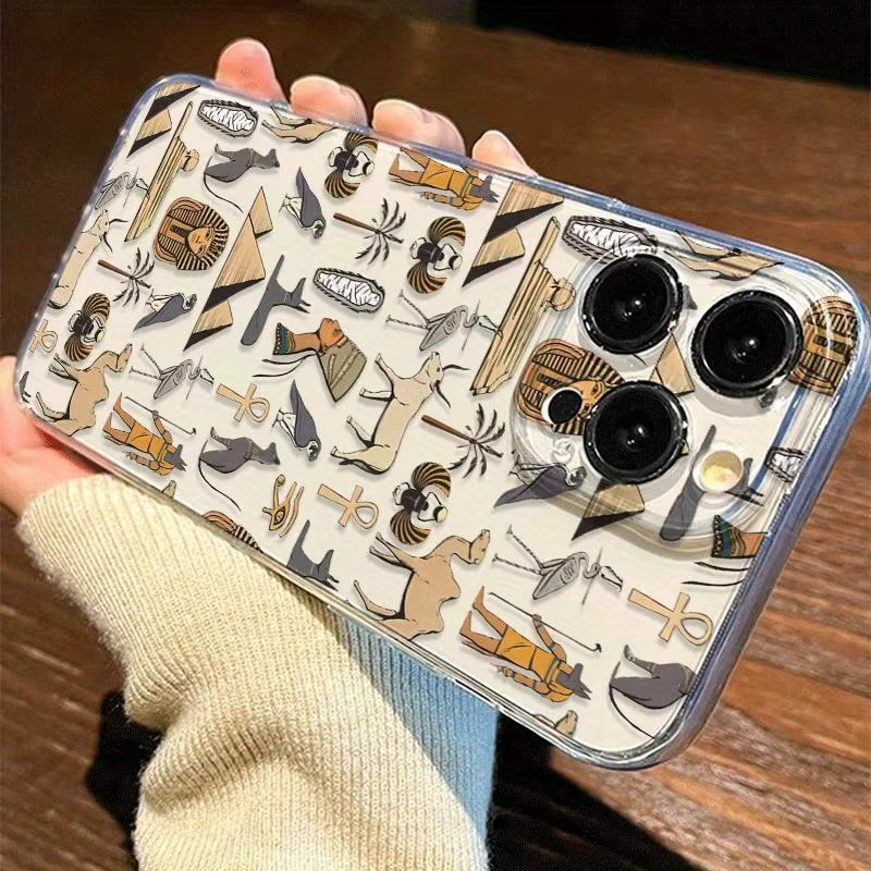 Transparente TPU-Handyhülle mit ägyptischem Kulturmuster für Apple iPhone 11 bis iPhone 17 Pro Max - Bild 3