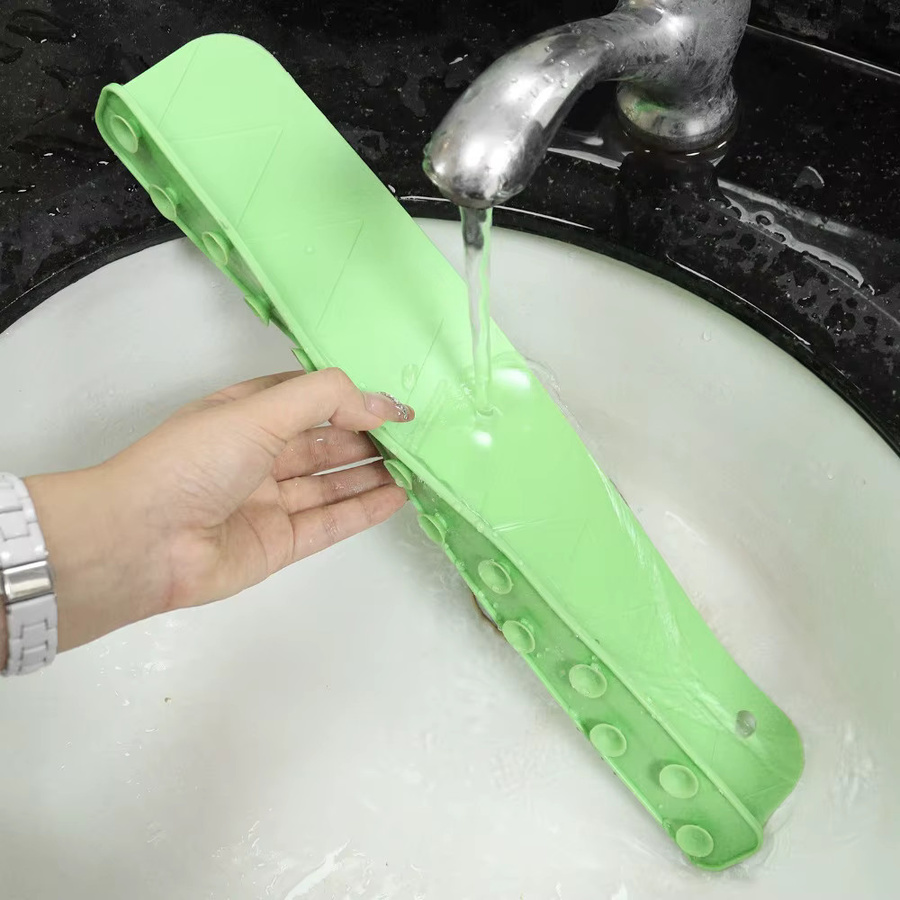 Flexibler Spritzschutz für Waschbecken mit Saugnäpfen, wasserdichter Wasserdam-Streifen für alle Arbeitsplatten von waasoscon - Bild 2