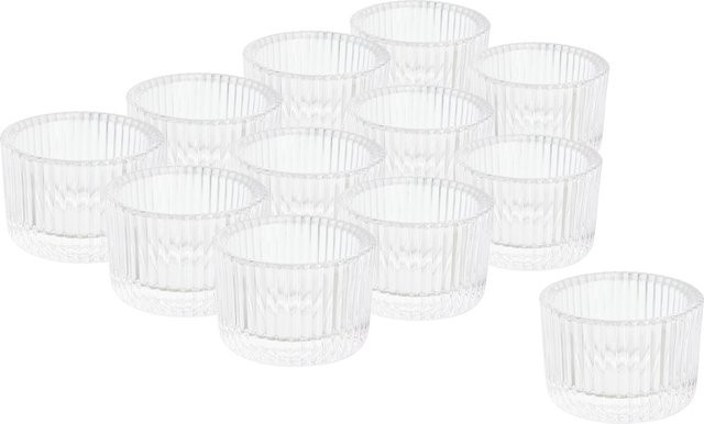 VBS XXL Teelichtgläser Shiny aus Glas in Transparent, rund und geometrisch - Bild 1
