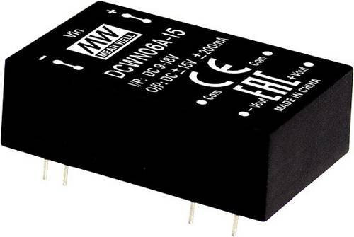 Mean Well DCWN06C-12 DC/DC-Wandlermodul 6W 250mA mit 2 Ausgängen in Schwarz - Bild 1