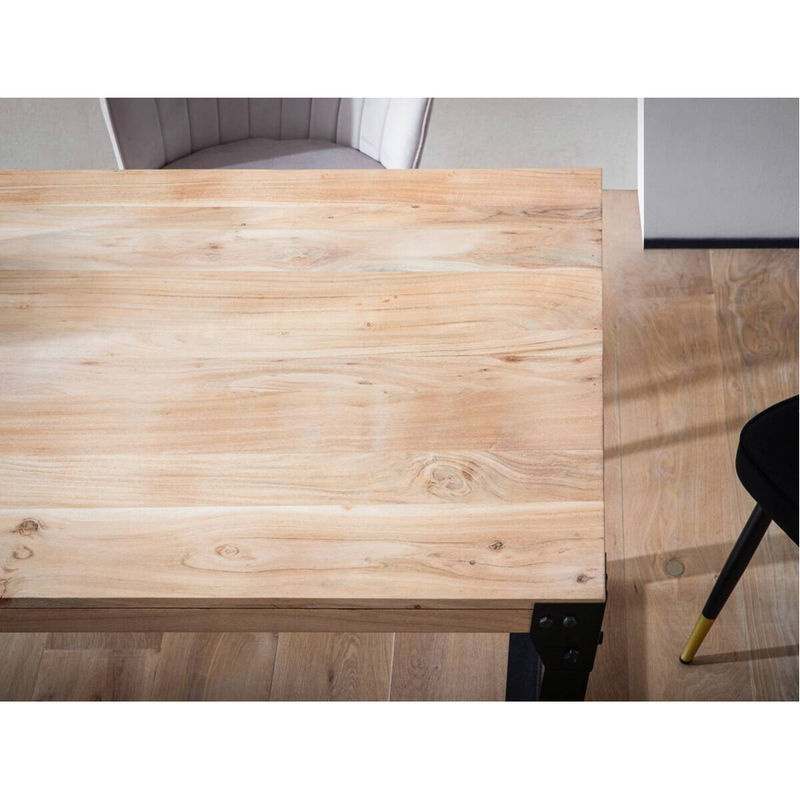 Esstisch aus Akazie Massivholz in Braun mit Eisengestell, B/T/H: 120 x 60 x 76 cm - Bild 2
