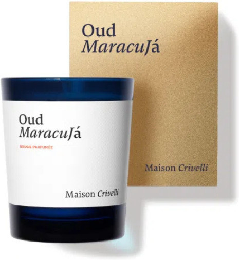 Maison Crivelli Oud Maracuja Duftkerze in Blau mit Glasbehälter - Bild 1