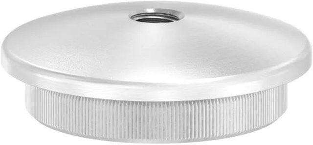 FeNau Einsteckkappe aus V2A Edelstahl in Silber für 4,0 mm Rohr mit M8 Gewinde zum Einschlagen, Durchmesser: 48,3 mm - Bild 1