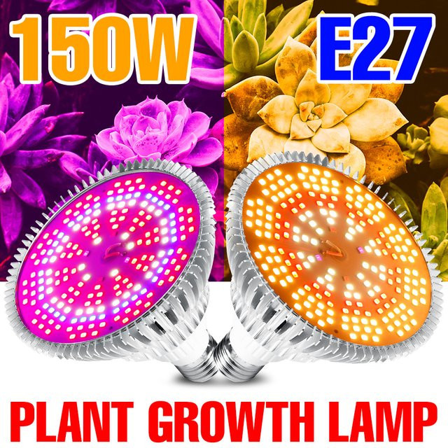 150W Vollspektrum Pflanzenlampe E27 mit UV-Licht für Indoor Anbau von Blumen, Gemüse und Samen in Hydroponik-Systemen - Bild 1