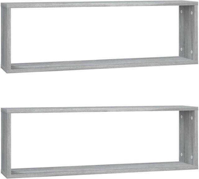 vidaXL Wandregale 2er Set Grau Sonoma aus Holzwerkstoff B/T/H: 80 x 15 x 26,5 cm - Bild 1