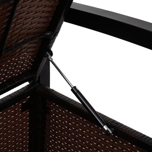 MVG Sitzbank MVG-F39 2-Sitzer mit Sitzkissen aus Stahl und Polyrattan in Braun, B/H/T: 117 x 87 x 57 cm - Bild 2