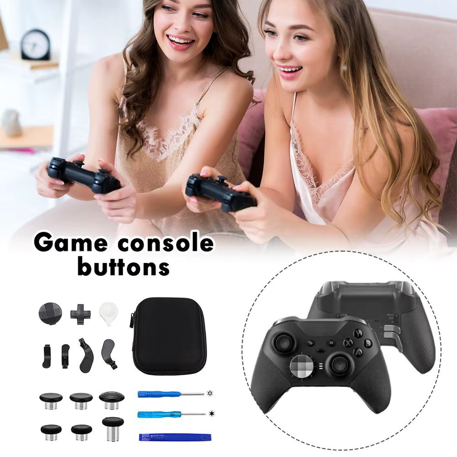 Microsoft DIY-Kit für Xbox One Elite Series 2 Edition Gaming-Controller mit Metallknöpfen, Joystick und Paddles in Schwarz und Silber - Bild 5